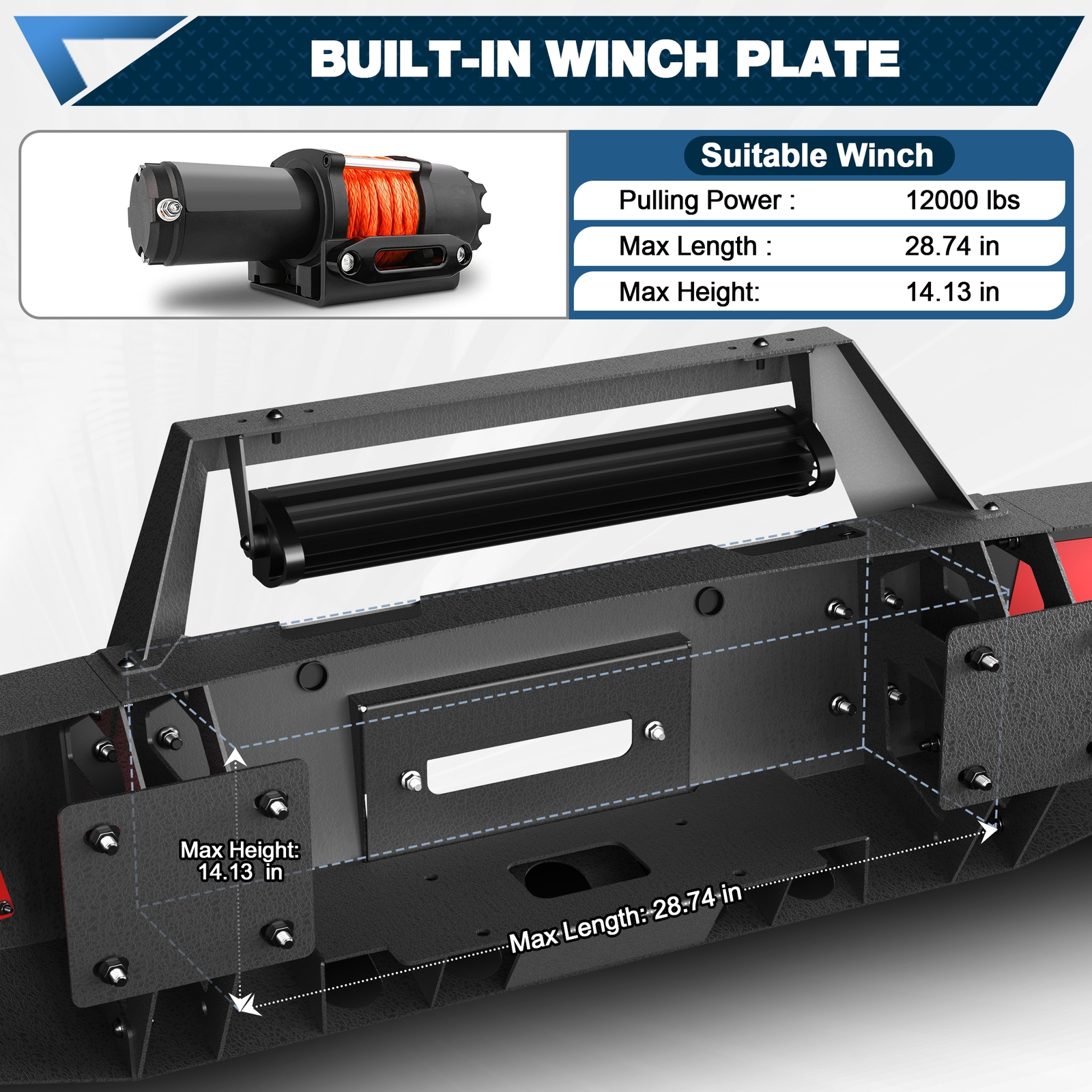 For 2020-2023 Chevy Silverado 2500HD/3500HD Front & Rear Bumper With Winch Plate