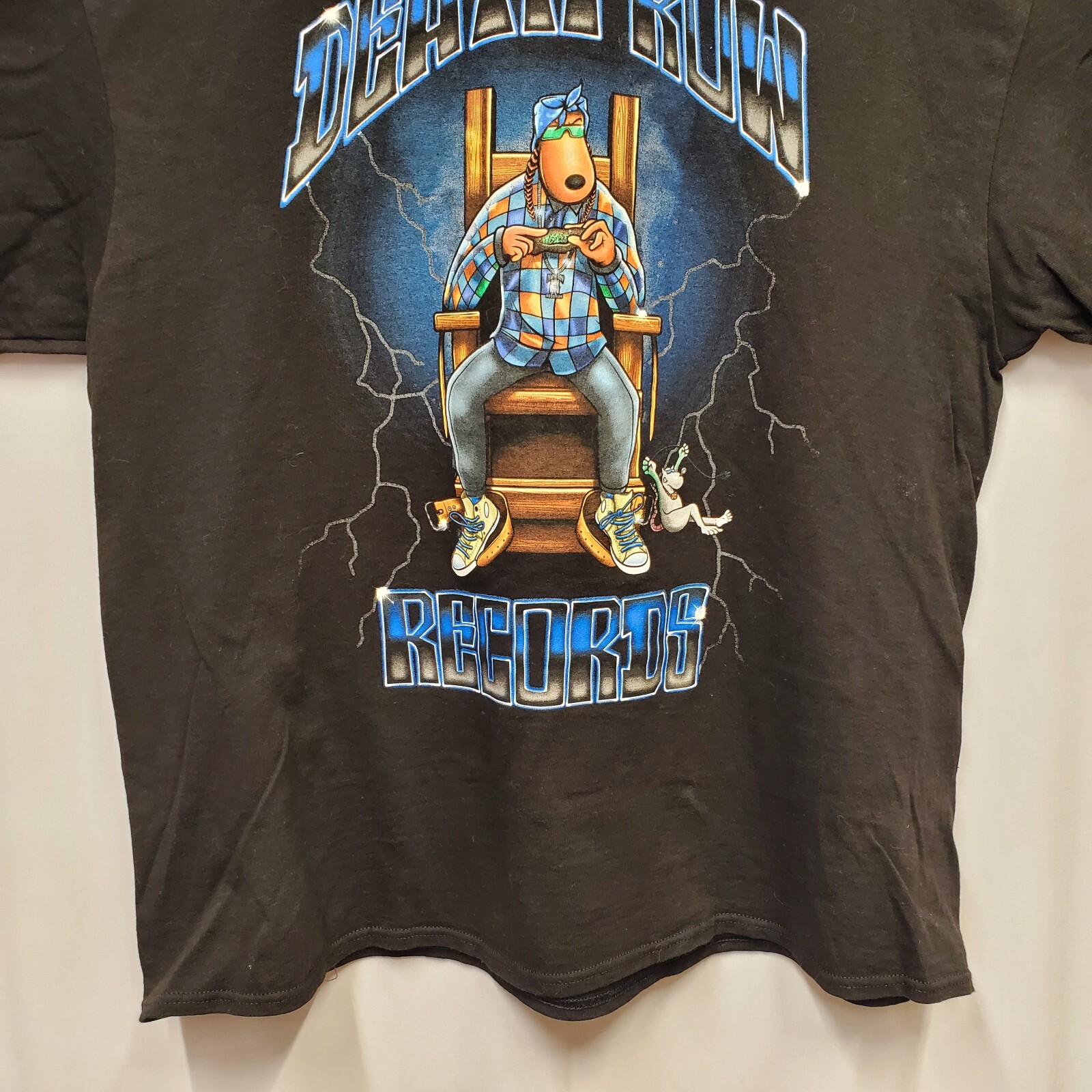 FILA T shirt Death Row Records Snoop Dogg nera per adulti taglia XL 23"x27"