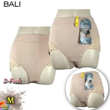 NWT 2-Pack Bali Women's M Breathe Shaping Brief Underwear DFS116 Almond $39