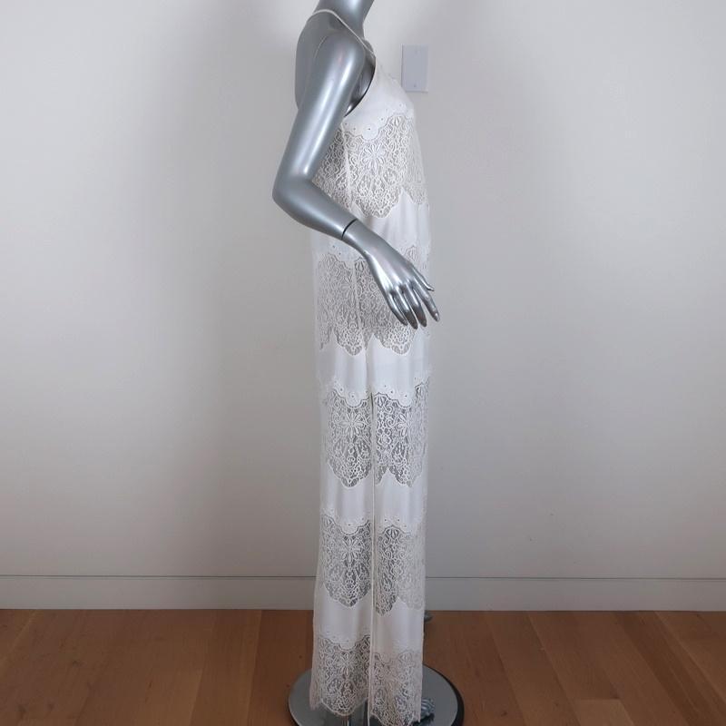 chinese dress ladies Alice + Olivia Lace Tunic Ivory Size Medium Sleeveless Maxi Dress –  Celebrity Owned