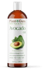 Avocado Oil 16 oz. Cold Pressed 100% Pure Natural For Skin, Body, Hair & Massage