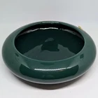 Haeger Pottery Round Shallow Hunter Green Bonsai Succulent Planter Saucer Beauty