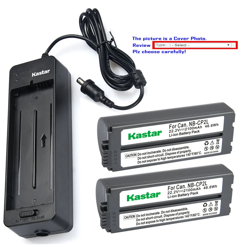 Kastar Battery Charger for Canon NB-CP2L CG-CP200 & SELPHY CP1300 Photo Printer