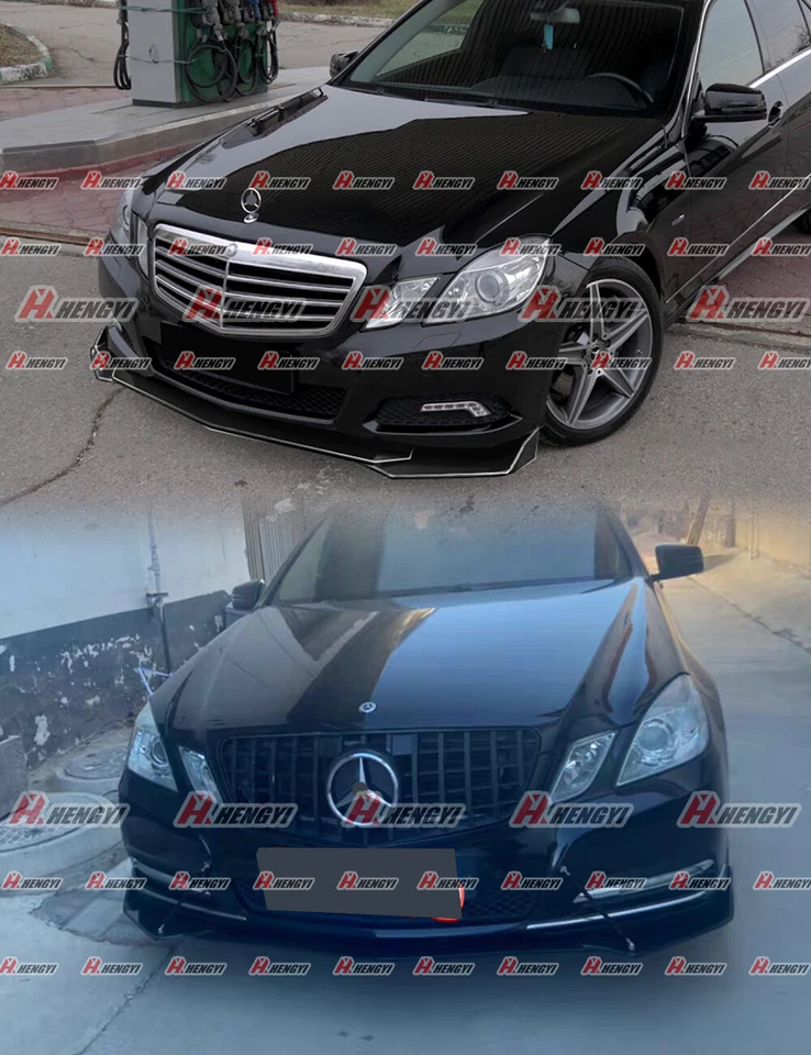 Kit corpo spoiler divisor de lábios frontais classe E E65 E63 E400 para Mercedes Benz E350 - Imagem 4 de 4