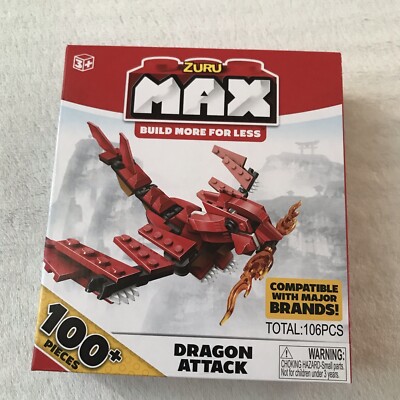 ZURU Max Build More Dragon Attack Multicolor Building Toy Set 106 PCS. Age 3+ 
