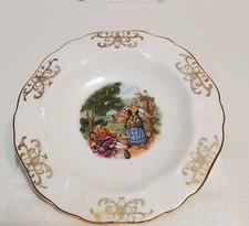 Vtg Winterling Ashtray 4" Bavaria Germany Victorian Lady & Men Picnic