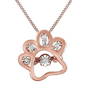 rose gold dog paw necklace