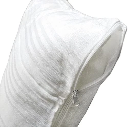 Copriguanciale Federe Set da 4 Bianco in Puro Cotone 50x80 cm Fasciato Cerniera - Immagine 2 di 3