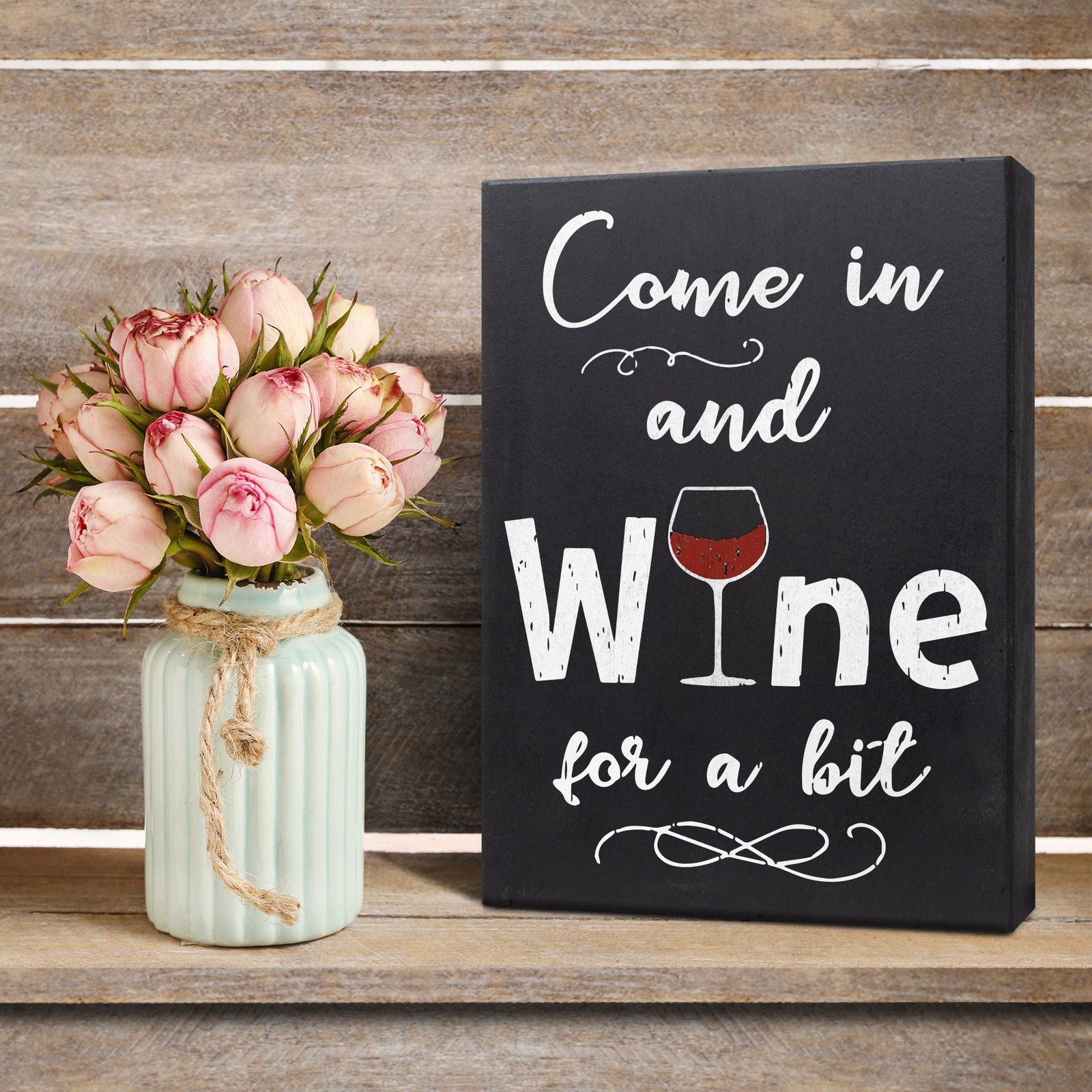 JennyGems Wine Gifts for Women, Come in and Wine for a Bit, Wine Accessories