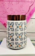 Threshold Stoneware Canister Floral and Copper Storage