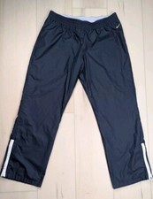 Nike Womens XL Windbreaker Track Pants Baggy Loose Ankle Zip Y2K Blue