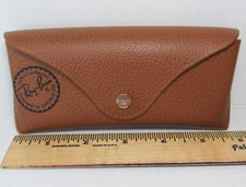 Ray-Ban Sunglasses Case ONLY Bausch  Lomb Brown Tan Snap Button Semi Hard Vtg