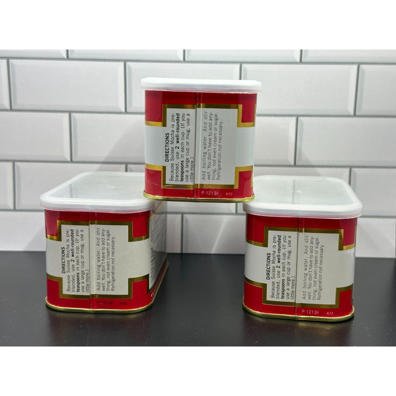 Vintage Tin General Foods International Coffees Suisse Mocha Lot of (3