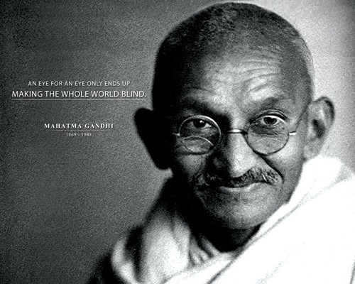 Mahatma Gandhi Photo Picture, Poster or Framed Quote "An Eye for an Eye" - Picture 13 of 16