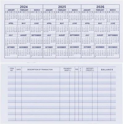 Checkbook Registers for Personal Checkbooks, Blank Ledger Transaction Log Books