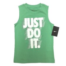 Nike Boys' Muscle Tank Shirt NWT Size 4  Green 100 Cotton Just Do It