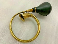 DEURA CIRCULAR BRASS BULB HORN vintage antique old car taxi clown