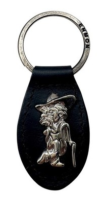 Colonel Reb Ole Miss Rebels Genuine Leather Black Key Fob/Key Ring by Enmon-New