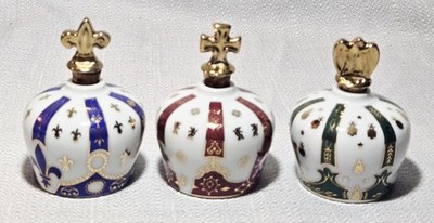 Vintage Armagnac Sempe Napoleon Limoges Cognac Gold Crown Green Red Blue Mini 