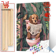 Malen nach Zahlen Set Hund und Pflanze 40x50cm f&uuml;r Erwachsene