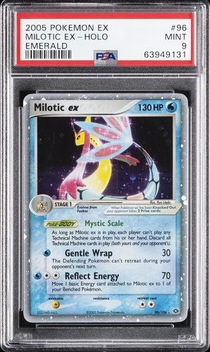 2005 POKEMON EX EMERALD #96 MILOTIC EX-HOLO PSA 9