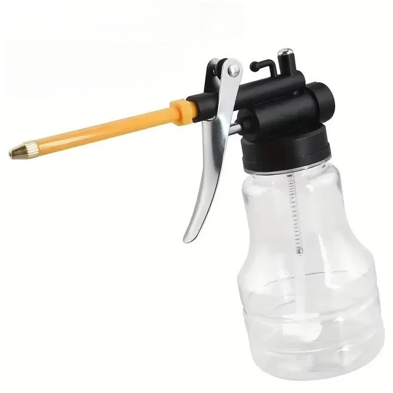 High Pressure 250ml Transparent Oil Can Lubrication Pump Plastic Oiler Tool