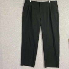 Levis Travelers Dress Pants Mens 40x29 Dk Gray Poly Wool Blend Pleated Front