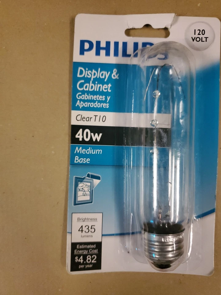Philips 40W T10 Clear Medium Base Bulb - Image 2 of 3