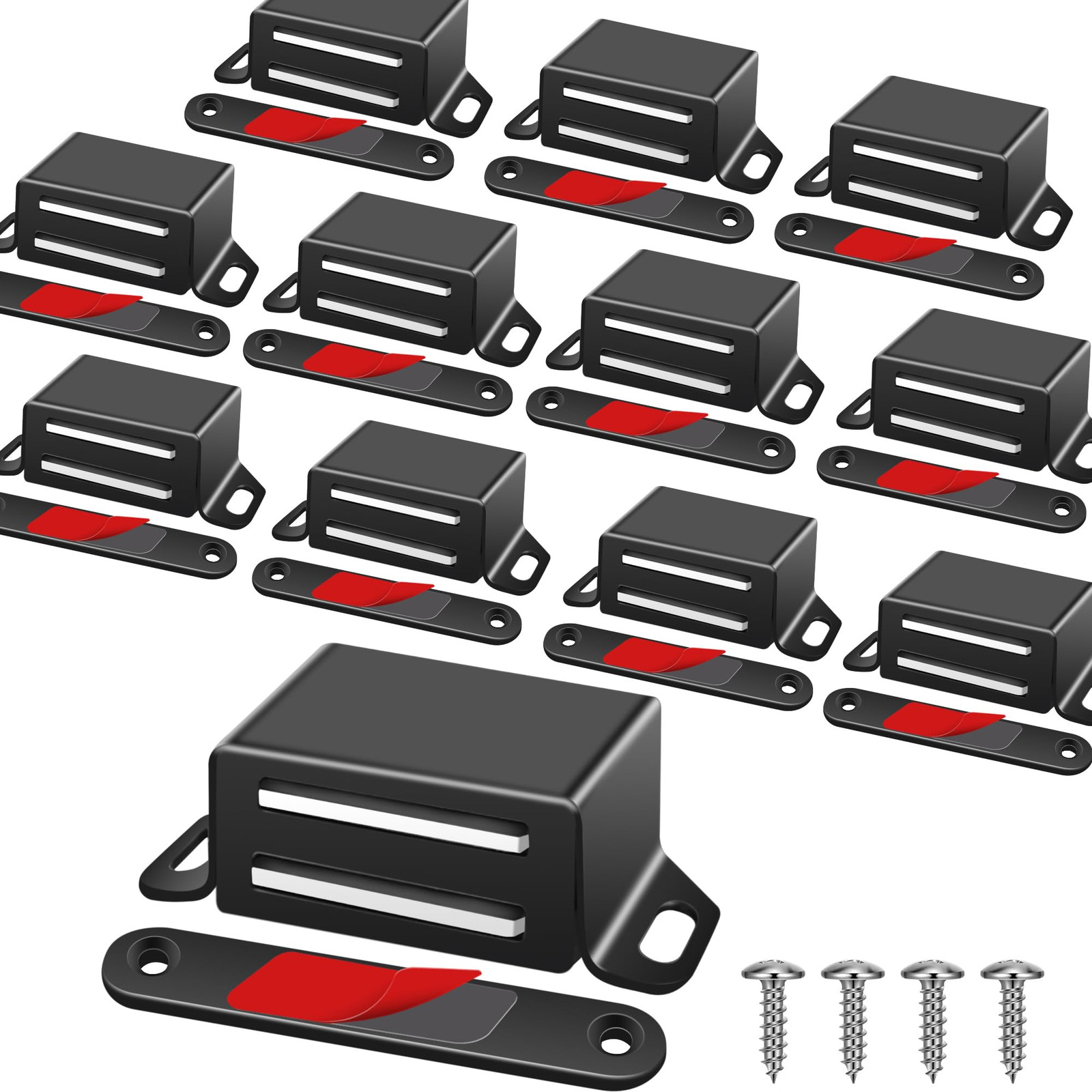 Cabinet Magnets 12 Pack Black Door Magnets with Strong Magnetic for Kitchen C...