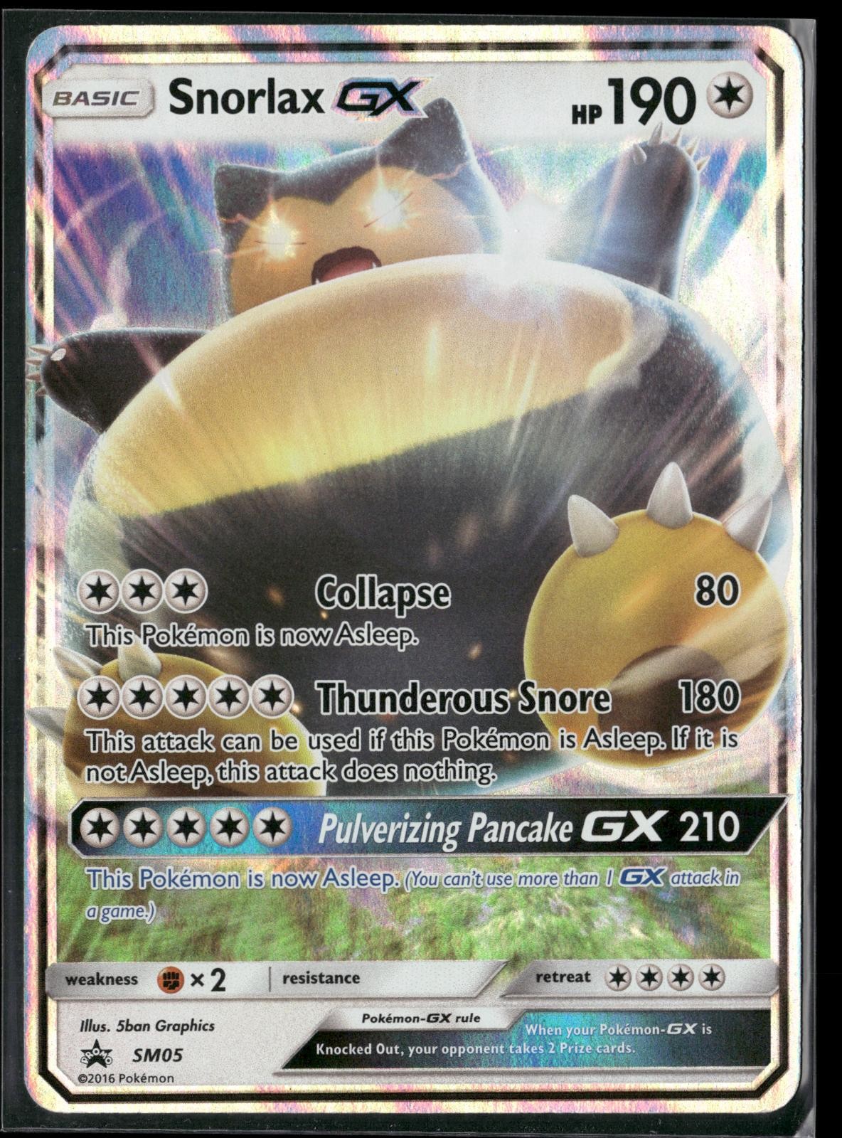Snorlax GX - SM05 Holo Promo Sun & Moon Promo Pokemon Lightly Played