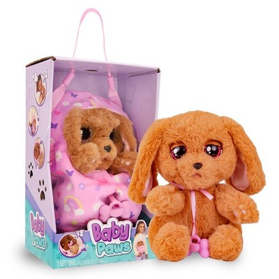 IMC Toys Baby Paws Cocker Spaniel Puppy Plush 5 Sounds Carrier Paci 8.5''