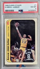 1986-87 Fleer - Stickers Kareem Abdul-Jabbar #1 PSA 6
