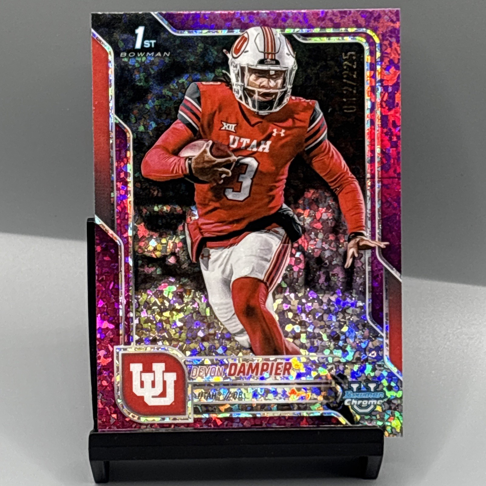 Devon Dampier 2025 Bowman U Chrome - 1st Fuchsia Mini Diamond /225 SP - Utah