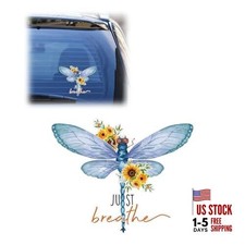 Just Breathe Dragonfly Car Sticker Decal, Vinyl Waterproof Automotive 1PC