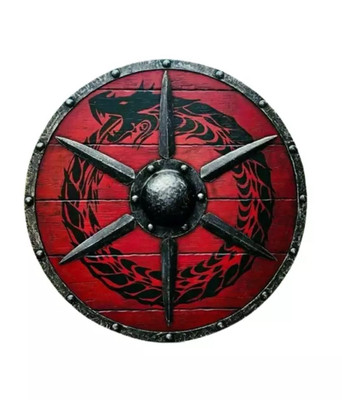 Mittelalter Larp Krieger Holz Wikinger 24'' Rundrüstung Templer Schild Geschenk für Ihn