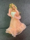 Vintage Peaches And Cream Barbie In Sheer Dress And Taiwan Mule Shoes