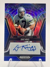 2025 Prizm Black Dave Krieg Prizmatrix Auto 49/49 Seahawks SP Last Print