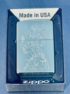 Zippo Human Tree High Polish Green Windproof Pocket Lighter, New In Box