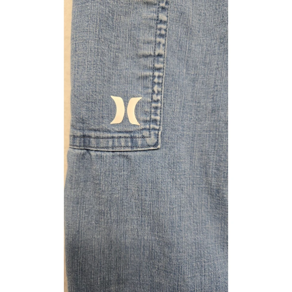 Pantalones de chándal Hurley de mezclilla cargo elásticos con cordón en la cintura talla L Foto 2 de 4
