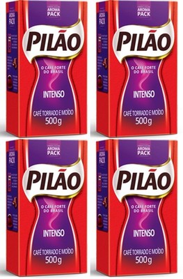 Pilão Intense Coffee Roasted and Ground oz Café Intenso Torrado e Moído 500g, 17