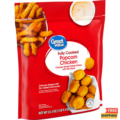 Great Value Breaded Fully Cooked Popcorn Chicken, 25.5 oz (Frozen)