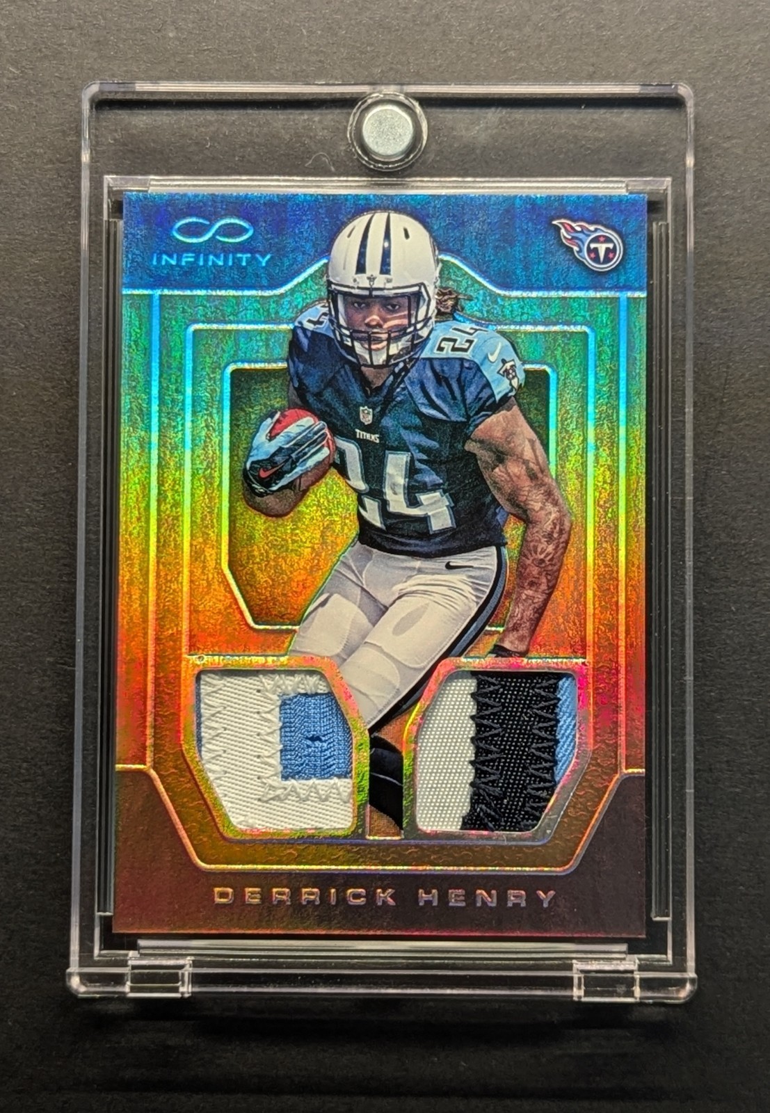 DERRICK HENRY Rookie 2016 Infinity Sick Dual Patches Gold Holo Foil SSP /8 RC
