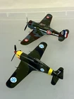 Finnish MS.406 & Curtiss Hawk H.75, 1/72 built & finished for display, very good