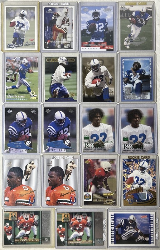 1999 Edgerrin James Rookie Cards RC 19-Card Lot Colts Upper Deck Pacific