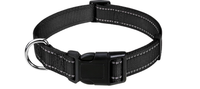TagME Reflektierendes Nylon Hundehalsband Mit Schnellverschluss Schwarz XS