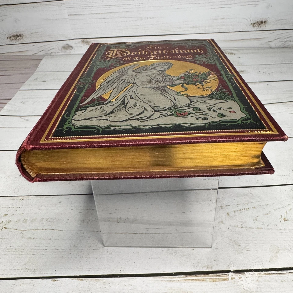 Ein Hochzeitsstrauß G. Chr. Dieffenbach 1891 Antique German Gift Book Gilt Angel - Image 4 of 4