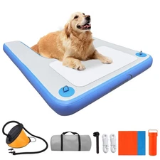 Inflatable Dock, Load-Bearing 200 pounds, Dog pet ramp, Suitable for Swimming...