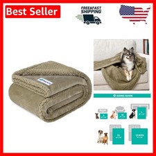Reversible Pet Throw Blanket 29x40 - Waterproof Sherpa Blanket for Dogs  Cats