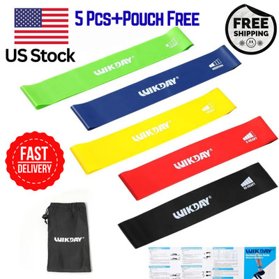 Resistance Bands Loop Set Strength Fitness Leg Exercise Yoga Workout Pull Up US