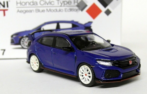 Mini GT 1/64 Scale Honda Civic Type-R FK8 Blue Modulo LHD Mini Diecast Model Car-image
